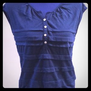 Navy Ann Taylor Loft petite shirt